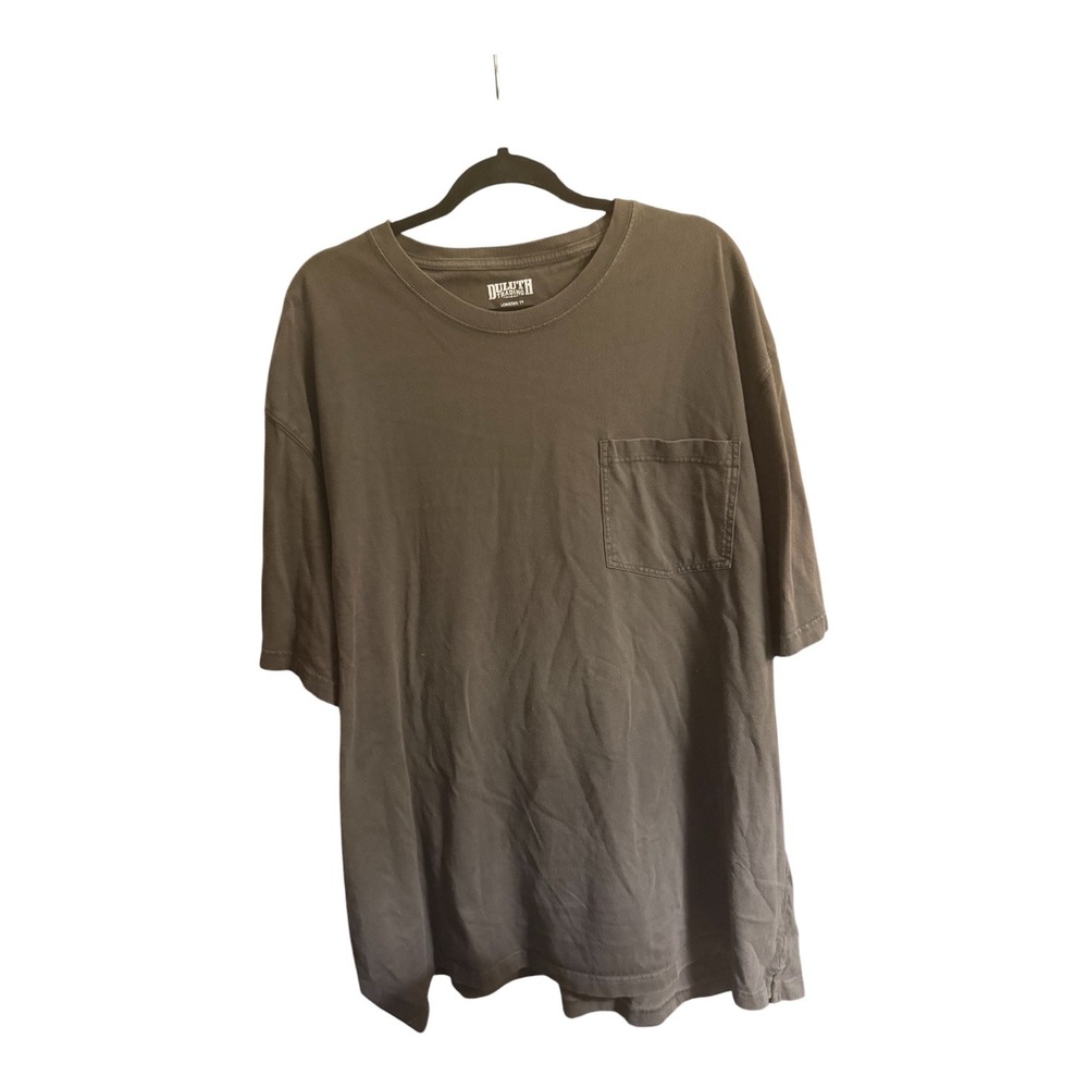 Duluth Trading Co Longtail T Shirt Men 2XL Army Green Pocket Tee Workwear